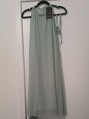 Sage Green Halter-Style Maxi Skirt